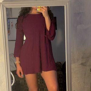 Burgundy Shift Dress